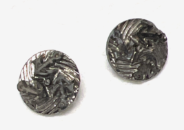 2 Antique Silver Glass Buttons Raised Nautical Anchor Raised Design 1/2" - $7.43