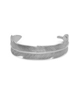 Sterling Silver .925 Oxidized Metal Feather Cuff Bracelet - £195.35 GBP