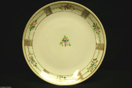 Hand Painted China Bread &amp; Butter Plate by Nippon w Flower Pattern &amp; Gold Trim - £7.93 GBP