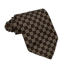 Kenneth Cole New York Mens Necktie Tie Geometric Brown Cream Black 59 in - £15.71 GBP
