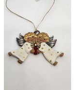 Kuhn Zinn Angels With Crystal Germany Pewter &amp; Enamel Ornament Vintage - £26.73 GBP