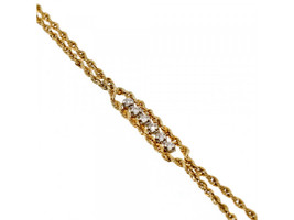 14 K Yellow Gold Diamonds Bracelet - £259.73 GBP