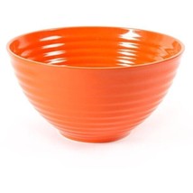 Pioneer Woman ~ 10&quot; Stoneware Mixing Bowl ~ Solid Orange w/Ribbed Piping... - £35.29 GBP