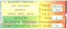 Vintage Journey Ticket Stub September 1 1980 Rosemont Illinois - £13.19 GBP