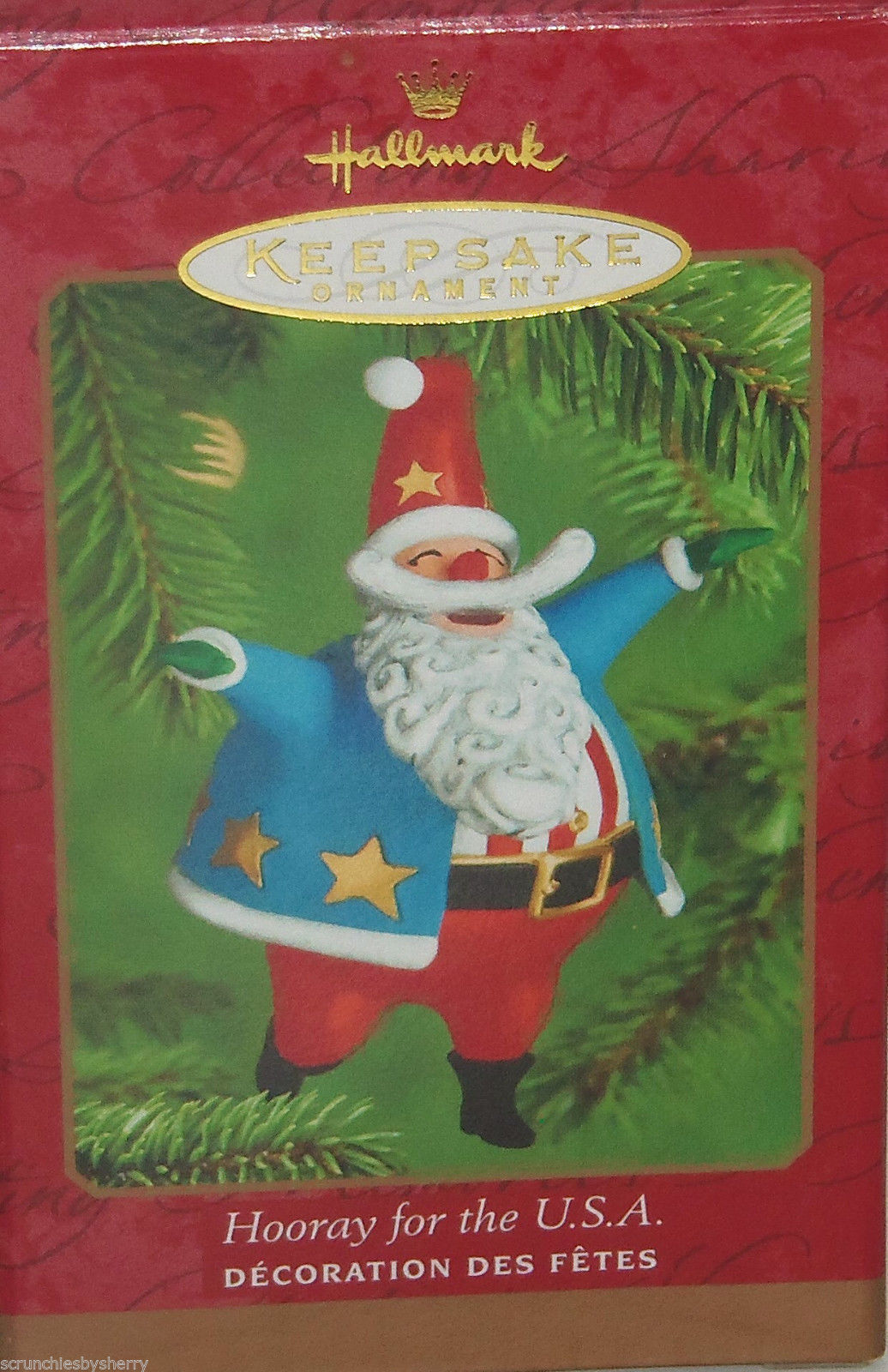 Hallmark Ornament Hooray for the USA Santa Holiday 2000 - £15.88 GBP