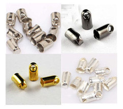 Blunt Necklace Cord Crimp End Tube Tip Silver Gold Gunmetal 2.4MM 3.1MM ... - $3.26+