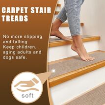 14 pc Non Slip STAIR TREADS for Wooden Stairs 9&quot;x30&quot; Beige Runners Rubbe... - €38,09 EUR