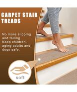 14 pc Non Slip STAIR TREADS for Wooden Stairs 9&quot;x30&quot; Beige Runners Rubbe... - €38,09 EUR