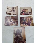 Set Of (5) Vintage 1970s Family Christmas Photos 3 1/2&quot; X 4 1/2&quot; - €15,34 EUR
