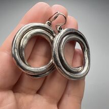 Huge Vintage Sterling Silver 925 Jewelry Stud Ear Earrings - $120.00