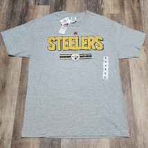 NFL Team Apparel Mens T-shirt Pittsburgh Steelers Short Sleeve Gray Larg... - $14.99