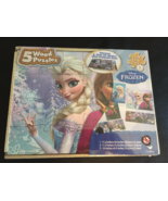 Disney Frozen 5 Wood Puzzles in Wood Storage Box - £13.39 GBP