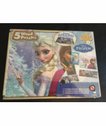 Disney Frozen 5 Wood Puzzles in Wood Storage Box - $23.18 CAD