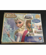 Disney Frozen 5 Wood Puzzles in Wood Storage Box - £13.39 GBP