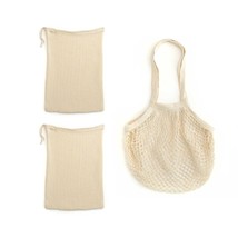 PLANT OATH | Shop #01 | Vegetable &amp; Shopping Mesh Cotton Pouch Tote - $19.95