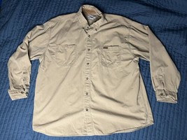 Carhartt Men’s Long Sleeve Button Up Shirt Tan XXL 2XL - £11.87 GBP