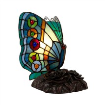 Tiffany Style Butterfly Table Desk Lamp Home Decor Lighting Stained Glass - £63.26 GBP