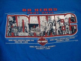 Harley-Davidson Motorcycles Jacksonville Florida 80 Years Blue T Shirt S... - $15.83