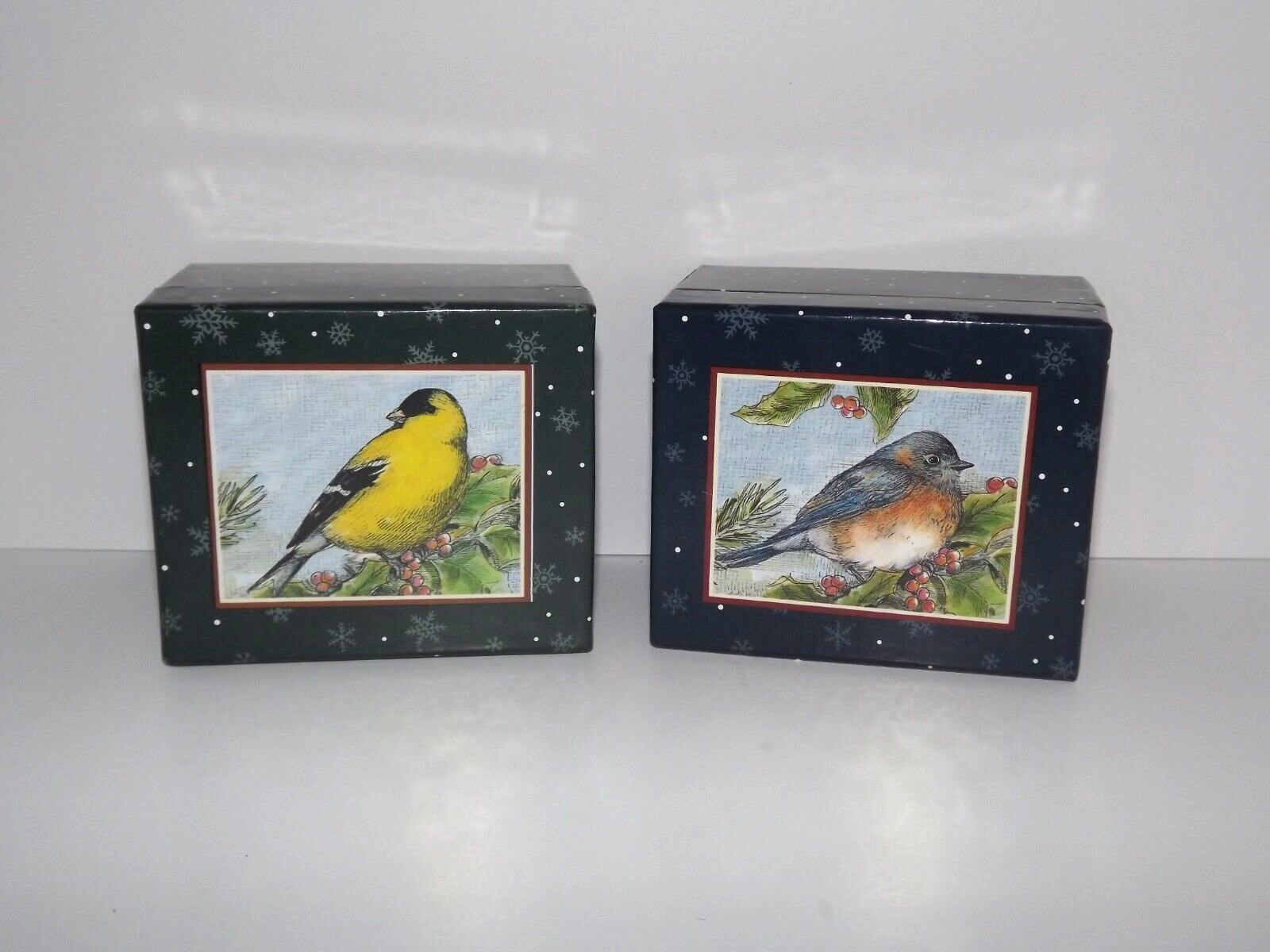 Primary image for Set of 2 Lang and Wise Ornaments Bluebird & Oriole Rare New Old Stock 1999 (i)