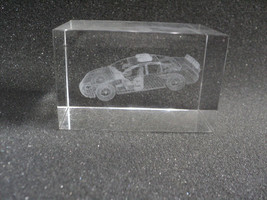 Laser 3D Cut Etched Glass NASCAR #3 Dale Earnhardt Jr. Paperweight 3&quot; x 2&quot; Racer - £17.83 GBP