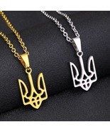 Ukrainian Symbol Necklace on Chain Fashion Jewelry Steel Ukraine Men Women - £7.05 GBP