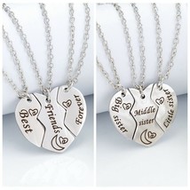 [Jewelry] 3pcs Best Friend Forever/3 Sisters Heart Necklace for Friendship Gift - £12.01 GBP