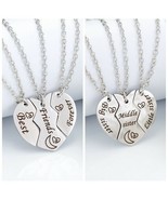 [Jewelry] 3pcs Best Friend Forever/3 Sisters Heart Necklace for Friendsh... - £11.98 GBP