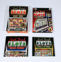 Lot of 4 Reel Deal Slots, PC DVD Bonus Mania/Adventure/Ghost Town/Nickels &amp; More - £15.94 GBP