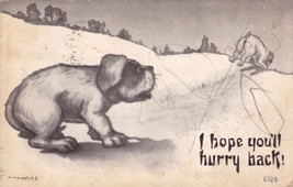 I Hope You&#39;ll Hurry Back Dogs In Snow Comic 1911 Basil Kansas Erie Postcard D53 - $2.99