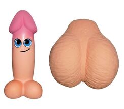 SQUISHY DICKY OR BALLS STRESS RELIEF GAG GIFT NOVELTY ITEM - $13.85+