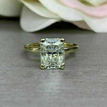 3Ct Radiant-Cut Diamond Solitaire Engagement Women Ring 14k Yellow Gold Finish - £77.50 GBP