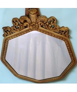 Antique Ornate Rococo Gold Gilt Timber &amp; Plaster Gesso Mirror Plume Baro... - $395.99