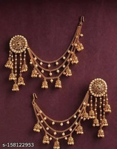 Kundan Earrings Chand Bali Silver Plated Jewelry Set Antique tops stud Ramdan 60 - £13.17 GBP