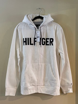NWT Men&#39;s Tommy Hilfiger Fleece Full zip Sweatshirt Hoodie: Bright White Size: L - £26.00 GBP