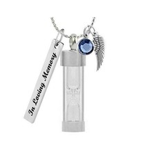 Hourglass Necklace Ash Urn - Love Charms™ Option - £23.39 GBP