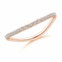 ANGARA Natural Round Diamond Curved Wedding Band in 14K Gold (IJI1I2, 0.19 Ctw) - £265.41 GBP