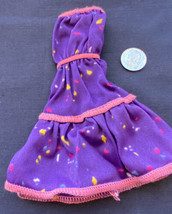 Vintage Barbie Purple Pink Trim Dress With Color Specks (B) - $11.87