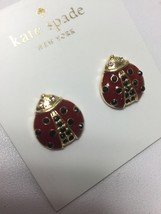 Kate Spade New York Gold Tone Red Lady Bug Stud Earrings New - £29.89 GBP