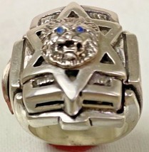 Lion of Judah Star of David Sterling silver,X- Lge ring - £137.84 GBP