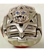 Lion of Judah Star of David Sterling silver,X- Lge ring - £139.69 GBP