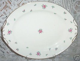 HOMER LAUGHLIN RAMBLER ROSE SERVING PLATTER 12&quot; OVAL PINK - £13.88 GBP