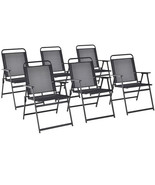Set of 2/4/6 Outdoor Folding Chairs with Breathable Seat-Set of 6 - Colo... - £231.04 GBP