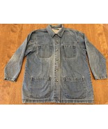 Cabin Creek Women Large Denim Jean Barn Chore Shirt Jacket Ranch Cottage... - $20.79