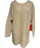 Vintage Womens Pierre Cardin Sweater Ivory Gold Oversized Tunic Size Med... - $149.00