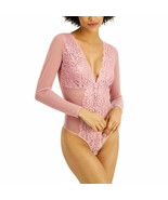 INC International Concepts Womens Long Sleeve Lace Bodysuit Foxglove X-L... - $22.36