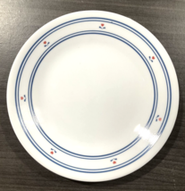 Corning Corelle Country Hearts Bread Butter Plate White Blue Lines Red Flowers  - £6.94 GBP