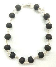 Ebony Bracelet / Karungali bracelet In Pure Silver - 8 mm - $1,175.70 MXN