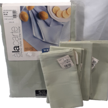 J C Penney Tablecloth and 4 Napkins Oblong 60x84&quot; Green 152x213cm Window... - £28.79 GBP