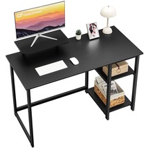 Computer Desk With Monitor Stand And Reversible Storage Shelves,39 Inch Small Ho - £77.44 GBP
