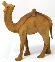 Camel Hand Carved Figurine Wood Dromedary Streaked 1970s Vtg - $15.15